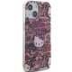 Чехол Hello Kitty для iPhone 15 IML Tags Graffiti, розовый