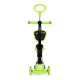 ECOTOYS 3-in-1 Kids Scooter with Seat and Light-Up LED Wheels, Green