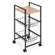 ModernHome Mobile Storage Trolley with 2 Baskets and Shelf