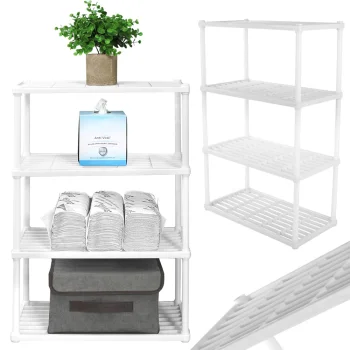 Storage Organizer Shelf for Bathroom Kitchen Laundry Room 64x41x22 cm, White