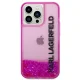 Karl Lagerfeld Liquid Glitter Elong Case for iPhone 14 Pro, Pink