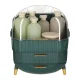 Cosmetic Organizer with Drawers and Lid, Green