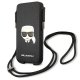 Karl Lagerfeld Ikonik Saffiano Karl\'s Head Phone Bag - Black