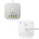 Baseus PowerCombo 7 in 1 Power Strip Cube, 3 AC + 3 x USB-A + 1 x USB-C, 20W, 1.5m, White