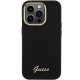 Guess Silicone Script Metal Logo & Frame case for iPhone 15 Pro - black