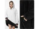 Oversized Warm Hoodie Sweatshirt Blanket with Pocket for Men and Women, Black