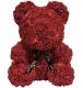 Rose Teddy Bear with Heart and LED Lights 25 cm, Red