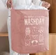Foldable laundry basket with handles, 70L, pink