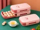 Egg Storage Container for Fridge, Drawer Organizer, 18 Eggs, Pink