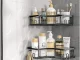 2x Corner Bathroom Shelves, Loft Style, Black