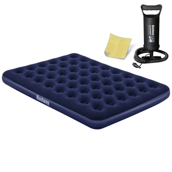 Bestway 67003 Double Air Mattress with Hand Pump, 203x152x22 cm