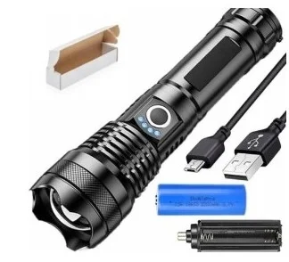 Tactical Flashlight with CREE HPX90 LED, 2000 lm, Black