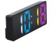 Digital LED Alarm Clock with Thermometer, Date, Color Display, Black