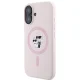 Karl Lagerfeld Silicone Karl&Choupette Heads Ring MagSafe Case for iPhone 16, Pink