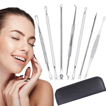 Tools Spoon UNO Vidal Loop for Cleaning the Face, Removing Blackheads and Comedones, 7 pcs.