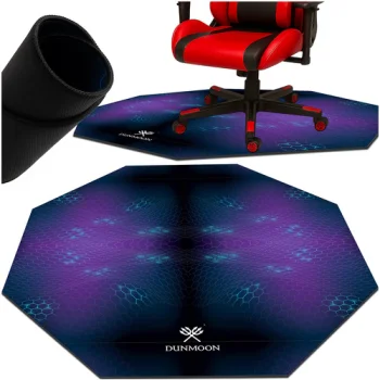 Dunmoon 00025955 Octagonal Gaming Chair Mat 120x120cm, Black