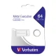 Verbatim Metal Executive 64GB USB Flash Drive, Silver