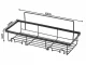 Loft Style Bathroom Shower Shelf with 4 Hooks, Black