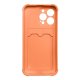 Card Armor Case for iPhone 11 Pro with Card Holder, Orange