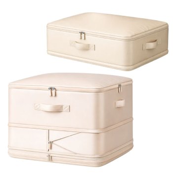 Compression Storage Bag Organizer for Clothes and Bedding 70L, Beige