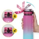 4FIZJO Motivational Tritan Water Bottle 1 L, Blue-Pink