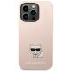 Karl Lagerfeld Silicone Choupette Body Case for iPhone 14 Pro Max, Pink