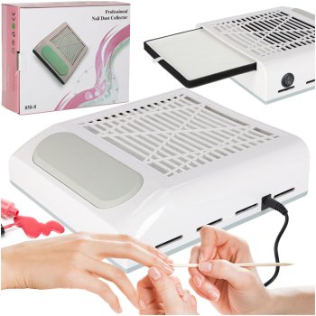 80W Bagless Nail Dust Collector with Cassette Filter for Manicure