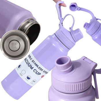 Thermos / Thermal Mug with Handle, 700ml, Purple