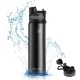 Rockbros Thermal Bicycle Bottle 650 ml, Black