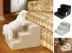 Three-Step Dog Stairs, Plastic / Plush, Grey