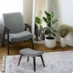 Scandinavian Upholstered Footstool Norse Sofotel, Dark Grey