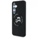 Karl Lagerfeld Silicone Double Heads And Circle MagSafe Case for Samsung Galaxy S25, Black