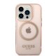 Guess iPhone 14 Pro Case Gold Outline MagSafe Rose Gold