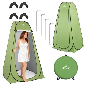 LUARO Pop-Up Privacy Tent for Camping Shower and Changing Room, Green