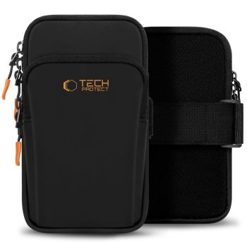 Tech-Protect M7 Universal Sport Armband Case, Black/Orange