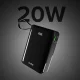 Sbs Powerbank 20000 mAh 20W with Built-in USB-C Cable and LCD, Black