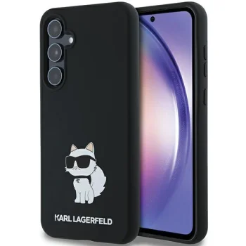 Karl Lagerfeld Samsung Galaxy A35 Case Silicone Choupette Metal Pin, Black