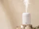 Mini Air Humidifier and Aroma Diffuser with USB and RGB Lighting, 300 ml, White