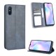 Xiaomi Redmi 9A PU Leather Retro Style Wallet Protective Cover Case, Blue
