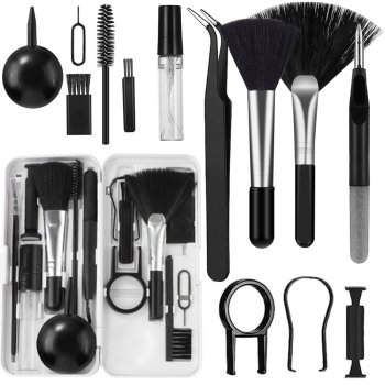 Cleaning kit for earbuds, phone and keyboard 17-in-1, grey