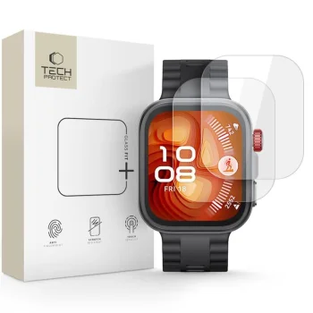Tech-Protect Glass Fit+ Tempered Glass for Huawei Watch Fit 4 Pro, 2-Pack, Transparent