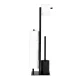 Modernhome Bathroom Stand with Toilet Paper Holder and Brush, Black