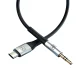3Mk Protection AUX Cable 3.5 mm to USB-C, 1m, Silver