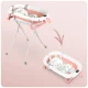 Foldable Baby Bathtub with Stand, Thermometer & Insert Ricokids RK-287, white-pink