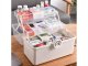 Large Locking Medicine Organizer Box First Aid Kit with Handle, White