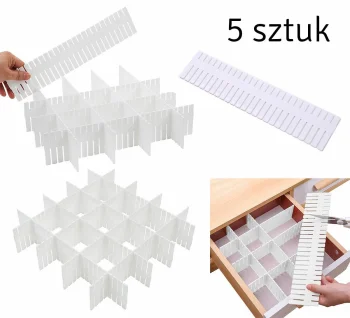 Modular Drawer Organizer, 5 Pcs, White