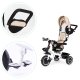 ECOTOYS 3-in-1 Kids Tricycle with 360° Rotating Seat, Beige