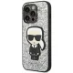 Karl Lagerfeld Glitter Flakes Ikonik Case for iPhone 14 Pro, Silver