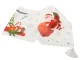 Christmas Table Runner with Santa Claus, 205x35 cm, White