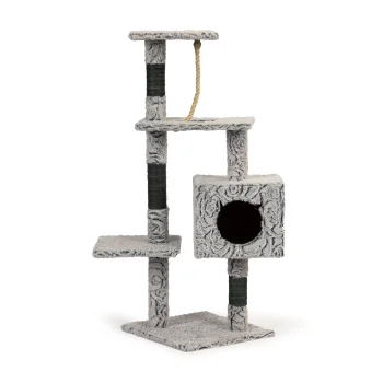 Multi-level cat scratching post tree with condo, 108 cm, 4 levels, grey